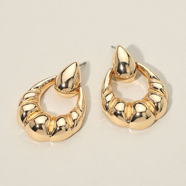 Madeline Love Gold Gold Dipped Textured Teardrop Door Knocker Earrings