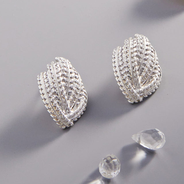 Madeline Love Worn Silver Textured Abstract Metal Earrings