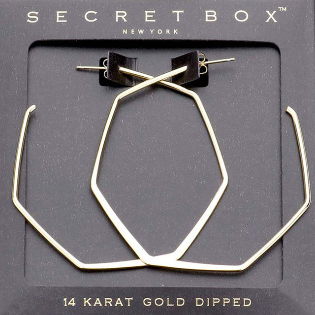 Madeline Love Gold _ 14K Gold Dipped Metal Angled Hoop Earrings
