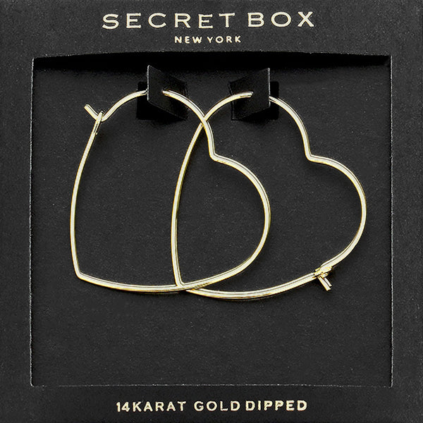 SECERT BOX_14K Gold Dipped Heart Hoop Earrings