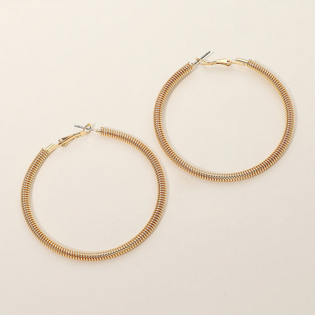 Madeline Love Gold Gold Dipped Textured Metal Hoop Earrings