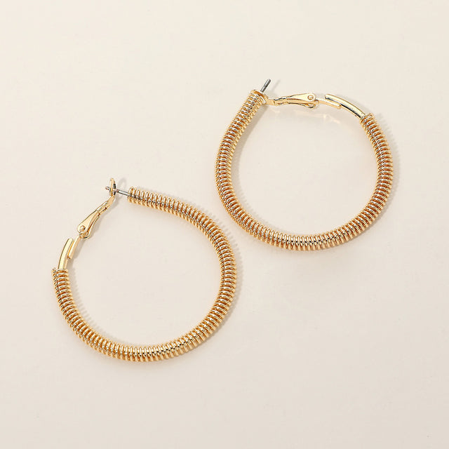 Madeline Love Gold Gold Dipped Textured Metal Hoop Earrings