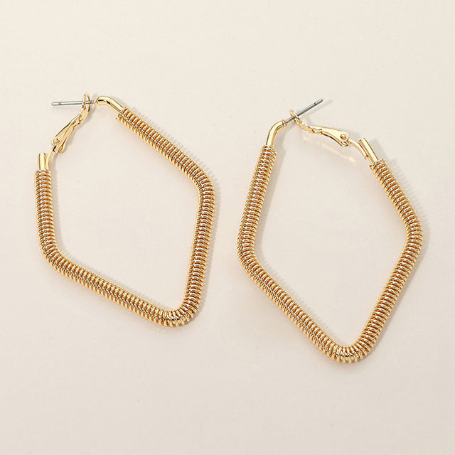 Madeline Love Gold Gold Dipped Textured Metal Geometric Hoop Earrings