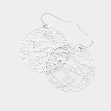 Madeline Love Rhodium Brass Metal Round Dangle Earrings