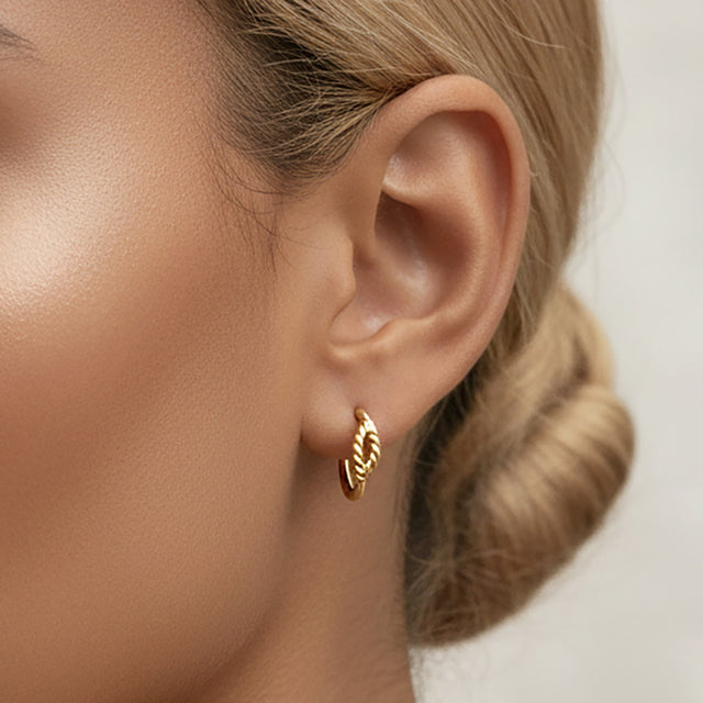 Madeline Love Gold 14K Gold Dipped Textured Mini Huggie Hoop Earrings