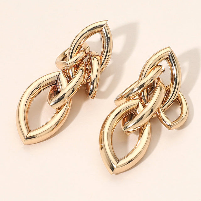 Madeline Love Gold Bold Interlocking Link Statement Earrings