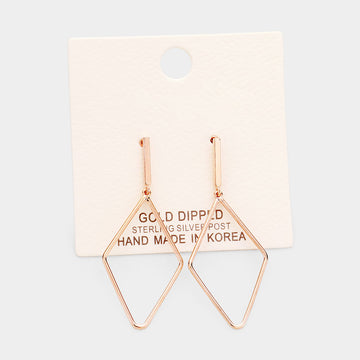 Madeline Love Rose Gold Gold Dipped Metal Bar Rhombus Earrings
