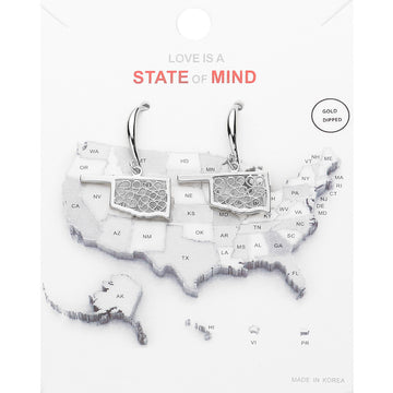 Madeline Love Rhodium White Gold Dipped Oklahoma State Earrings