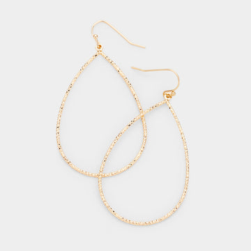 Madeline Love Gold Open Teardrop Metal Dangle Earrings