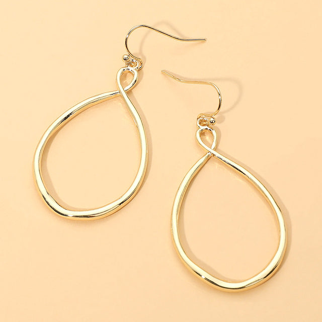 Madeline Love Gold Open Metal Organic Teardrop Dangle Earrings