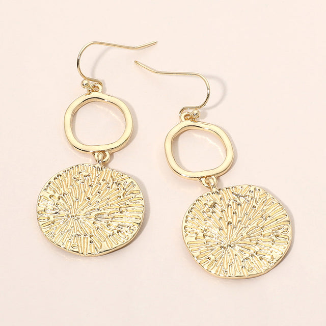 Madeline Love Gold Geometric Metal Disc Link Drop Earrings