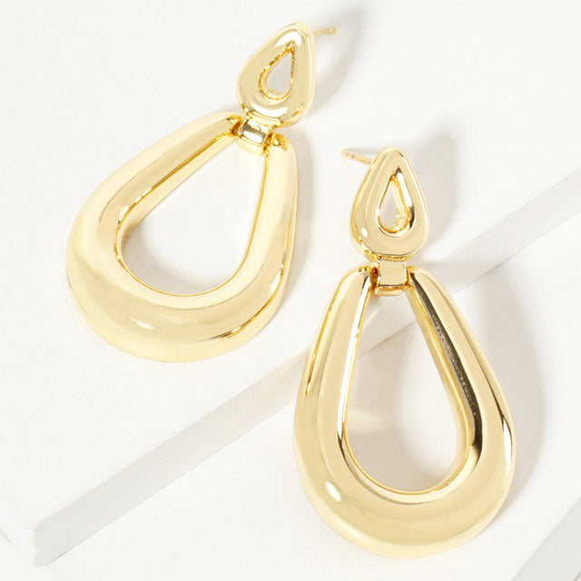 Madeline Love Gold Gold Dipped Open Teardrop Dangle Earrings