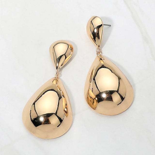 Madeline Love Gold Bold Polished Metal Teardrop Earrings