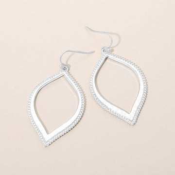 Madeline Love Worn Silver Textured Metal Open Frame Earrings
