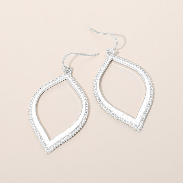Madeline Love Worn Silver Textured Metal Open Frame Earrings