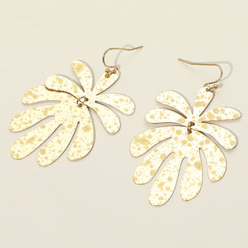 Madeline Love Gold Splash Metal Leaf Link Dangle Earrings