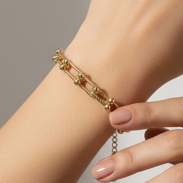 Madeline Love Gold Gold Dipped Industrial Link Chain Magnetic Bracelet