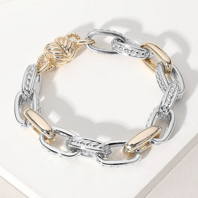 Madeline Love Two Tone 14K Gold Plated Two Tone Chain Magnetic Bracelet