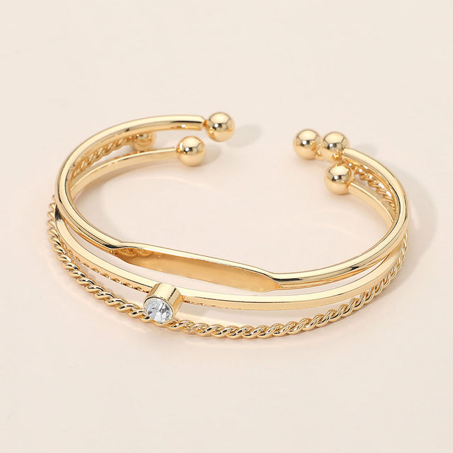 Madeline Love Clear, Gold Gold Dipped Minimalist Layered Cuff Bracelets