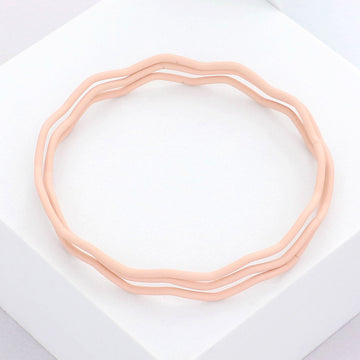 Madeline Love Neutral 3PCS - Zigzag Chevron Wavy Bangle Bracelets