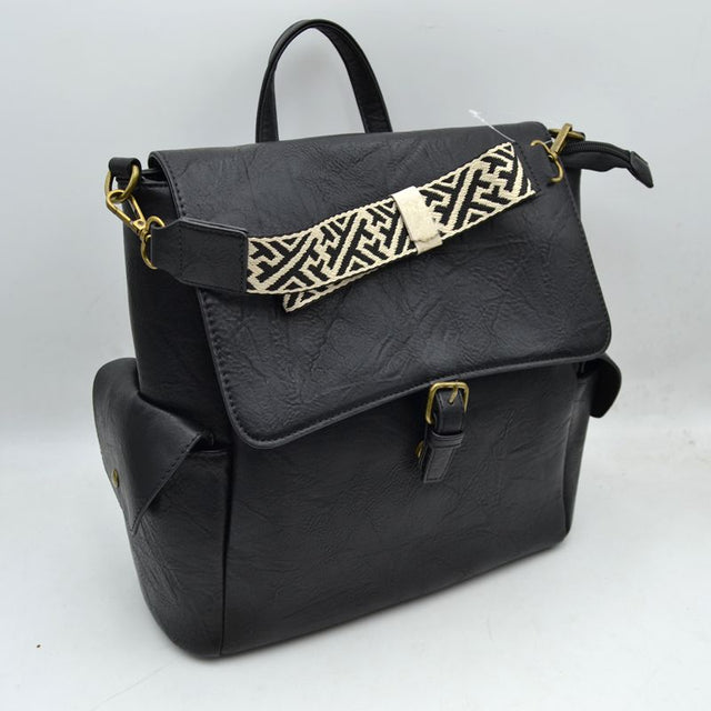 Aztec Strap Flap Backpack - Backpacks