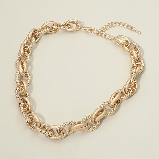 Madeline Love Worn Gold Modern Bold Statement Link Chain Necklace