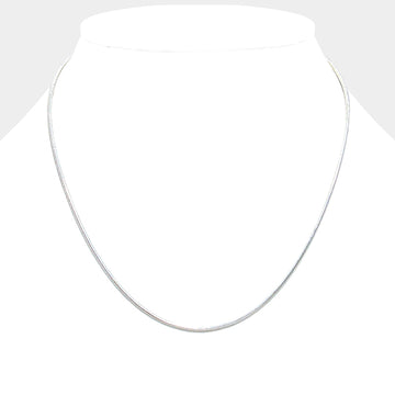 Madeline Love Silver 16 INCH Thin metal round omega necklace - Necklaces