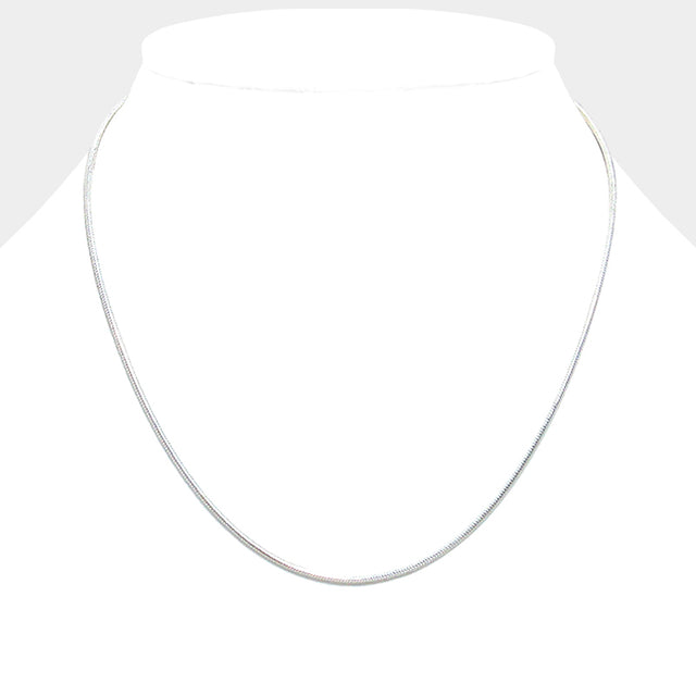 Madeline Love Silver 16 INCH Thin metal round omega necklace - Necklaces