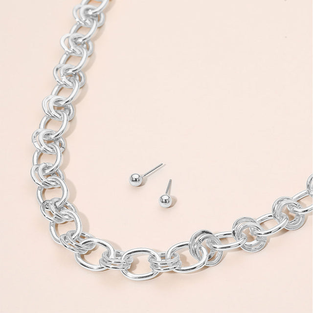 Madeline Love Rhodium Chunky Link Chain Necklace