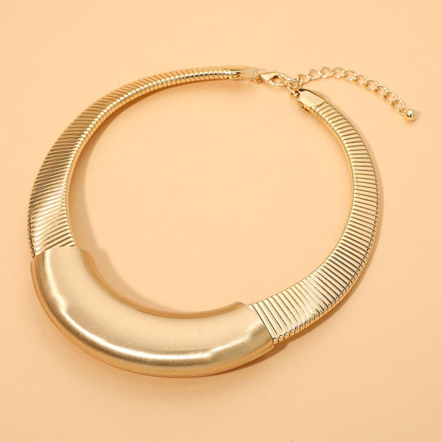 Madeline Love Gold Sculptural Metal Collar Statement Necklace