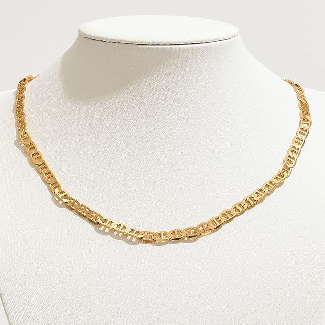 Madeline Love Gold Gold Dipped Bold Flat Mariner Link Chain Necklace - Necklaces