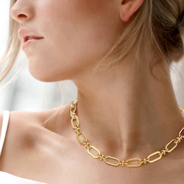 Madeline Love Gold 18K Gold Dipped Stainless Steel Premium Handmade Chain Necklace