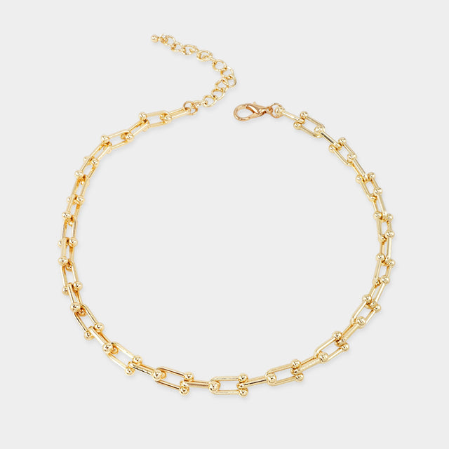 Madeline Love Gold Gold Dipped Bold Beaded Paperclip Chain Necklace