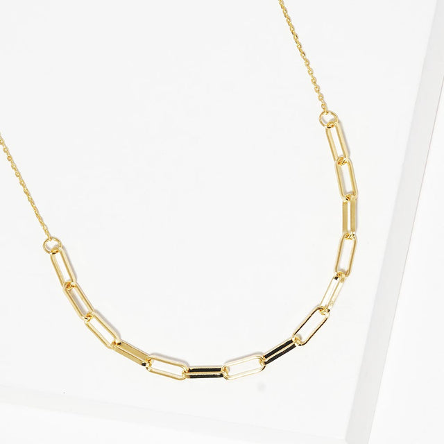 Madeline Love Gold Gold Dipped Open Metal Oval Link Necklace