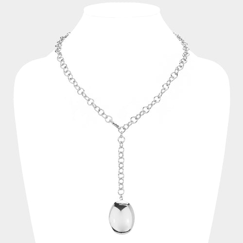 SECRET BOX_Locket Pendant Necklace - White Gold