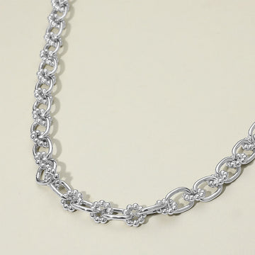 Madeline Love Rhodium Bubble Floral Link Chain Necklace - Necklaces