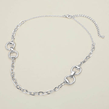 Madeline Love Rhodium Horsebit Link Chain Necklace - Necklaces
