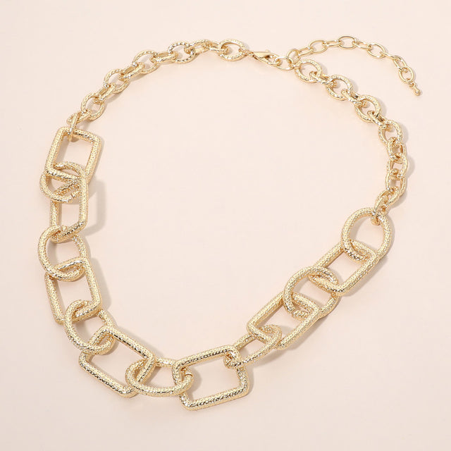 Madeline Love Gold Chunky Geometric Link Chain Necklace