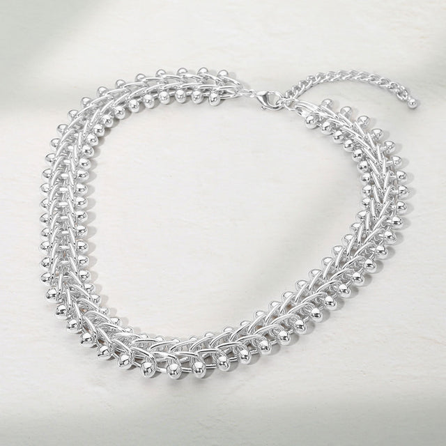 Madeline Love Silver Chunky Layered Metal Chain Necklace