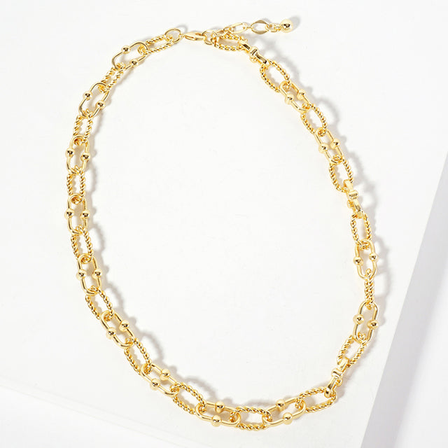 Madeline Love Gold Gold Dipped Textured Industrial Chain Necklace