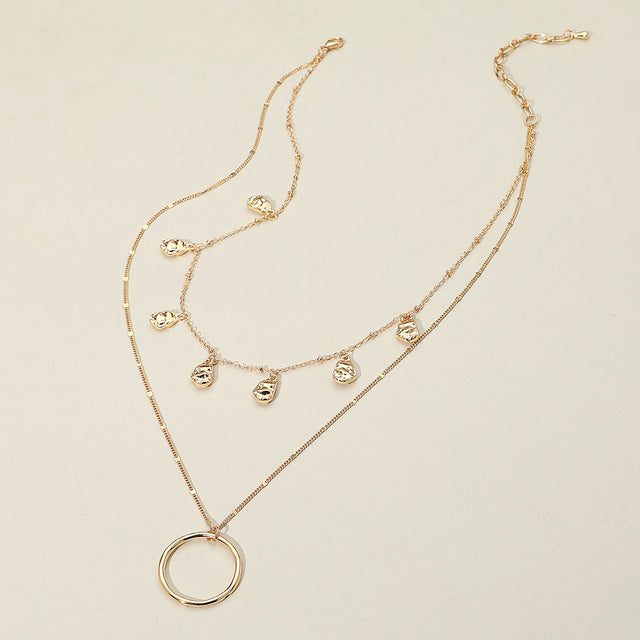 Madeline Love Gold Open Circle Pendant Double Layered Metal Pendant