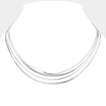Madeline Love Rhodium 3PCS - Metal Snake Chain Necklaces