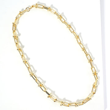 Gold Gold Dipped Hardware Chain Link Necklace