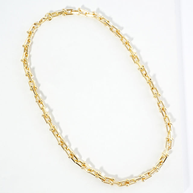 Gold Gold Dipped Hardware Chain Necklace