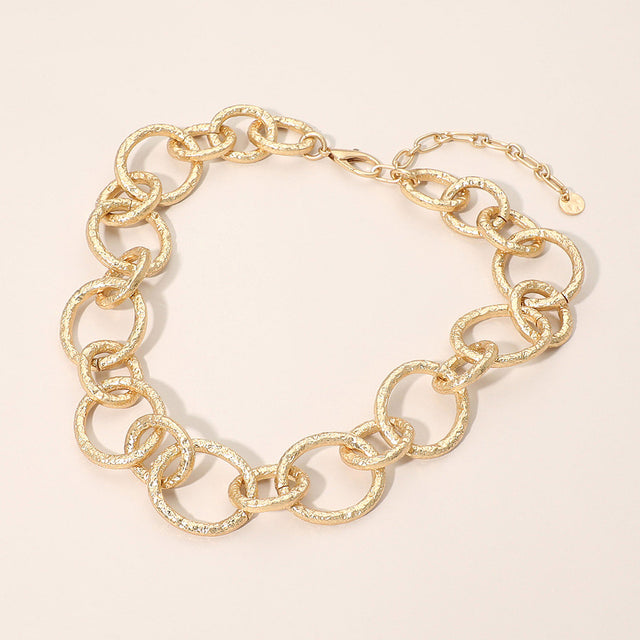 Madeline Love Worn Gold Bold Textured Link Chain Necklace