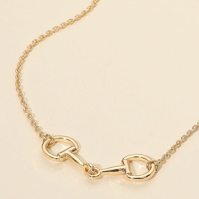 Madeline Love Gold Metal Horsebit Pendant Necklace