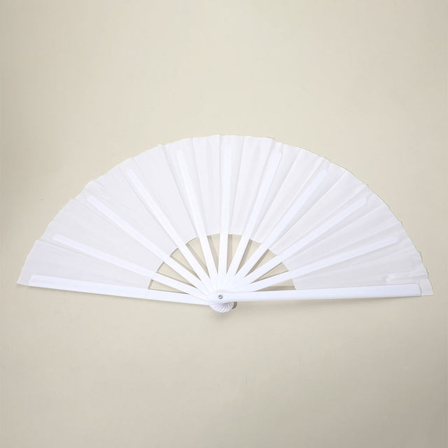 Madeline Love White Plain Folding Line Dance Hand Fan - Jewelry