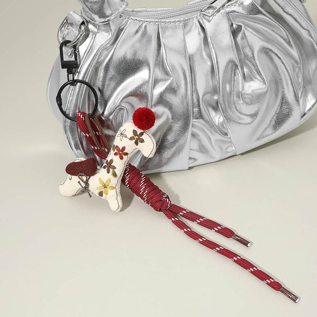Madeline Love Ivory, Multi Cute Dachshund Dog Charm Knot Keychain Bag Charm - Bags & Wallets