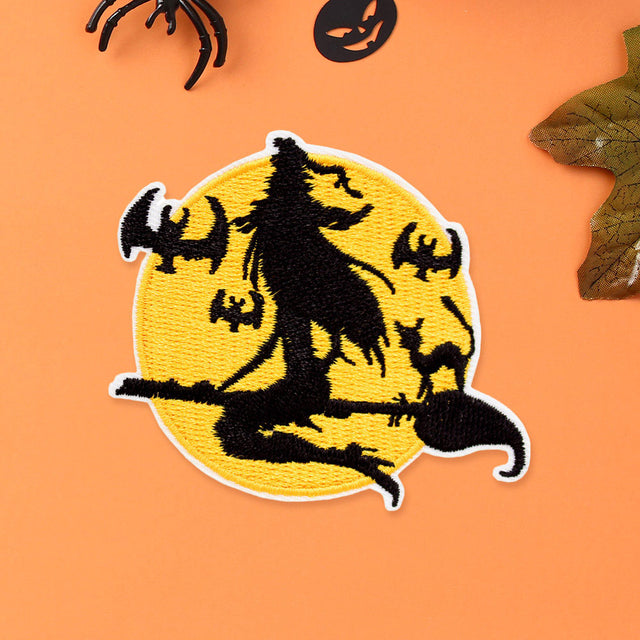 Madeline Love Multi Halloween Flying Witch Iron On Patch - Jewelry