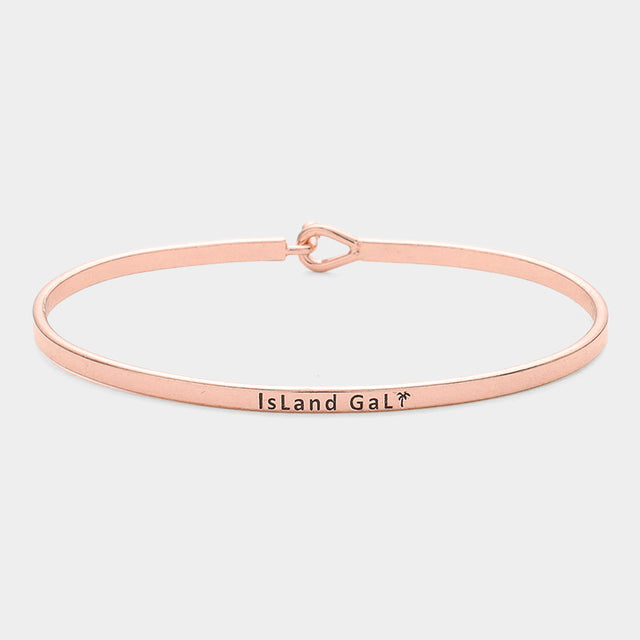 Madeline Love Rose Gold "Island Gal" Thin Brass Metal Hook Bracelet - Bracelets